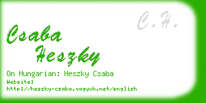 csaba heszky business card